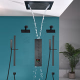 20 inch  flush-mount or ceiling mount rainfall waterfall shower systems 6 way thermostatic valve with Dual sliding bars and Dual regular heads
