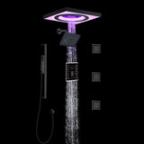 24" Flush LED Mount Rainfall Waterfall 6-Way Touch control Shower System With Regular Head and 3 Body Jets