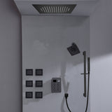 Bluetooth Music LED 6-Way Digital Thermostatic Shower  System with Waterfall,6 Body Jets, Regular Head