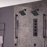 Wall Mount 6 inch Regular Heads 4 way digital display thermostatic shower faucet with Dual Handle Wands