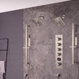 Wall Mount 6 inch Regular Heads 4 way digital display thermostatic shower faucet with Dual Handle Wands