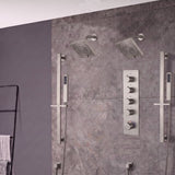 Wall Mount 6 inch Regular Heads 4 way digital display thermostatic shower faucet with Dual Handle Wands