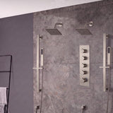 Wall Mount 6 inch Regular Heads 4 way digital display thermostatic shower faucet with Dual Handle Wands