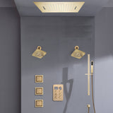Bluetooth Music LED 6-Way Digital Thermostatic Shower  System with Waterfall,3 Body Jets, Regular Head
