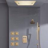 Bluetooth Music LED 6-Way Digital Thermostatic Shower  System with Waterfall,6 Body Jets, Regular Head
