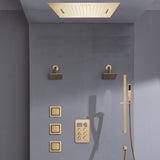 Bluetooth Music LED 6-Way Digital Thermostatic Shower  System with Waterfall,3 Body Jets, Regular Head
