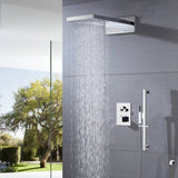 22" Chrome LED light or non-LED light rainfall waterfall shower head 3 way thermostatic shower system