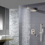22" Brushed nickel 3 way Thermostatic display valve Rain & Waterfall Shower Faucet