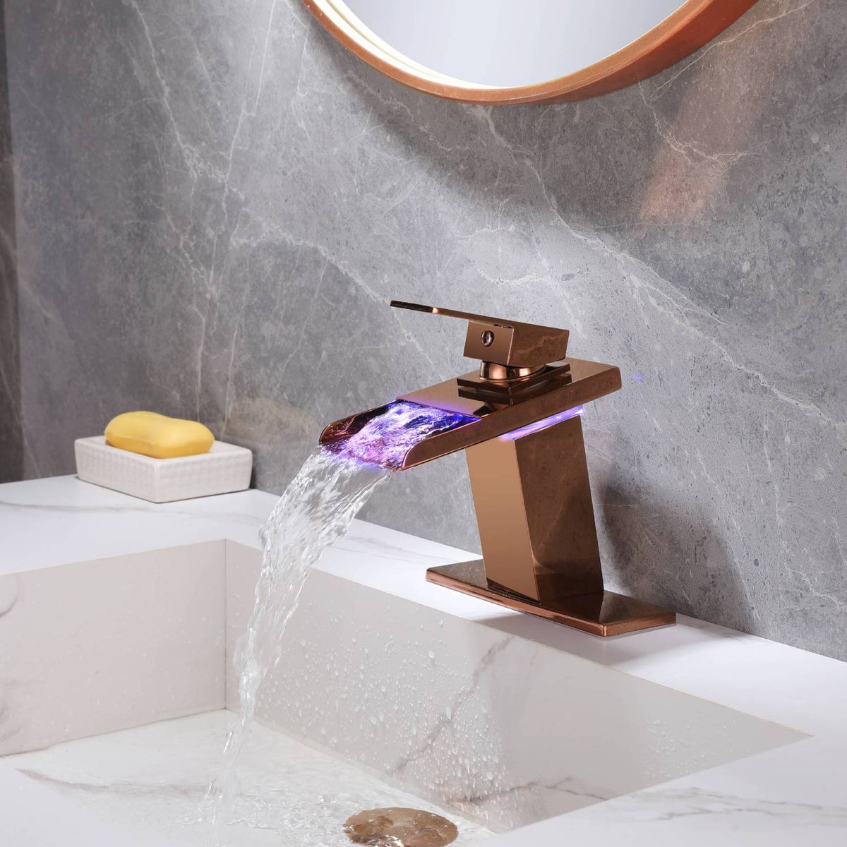 Gold Waterfall Bathroom store Sink Faucet