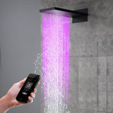 22 inch rainfall waterfall 64 led light bluetooth music shower head wall mount