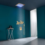 16" or 20" Flush Mount LED Rain Head Shower System with Dual Regular Heads