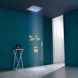 16" or 20" Flush Mount LED Rain Head Shower System with Dual Regular Heads