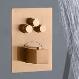 Chrome or rose gold 3-Way Thermostatic valve with trim and each function work at the same time and seperately