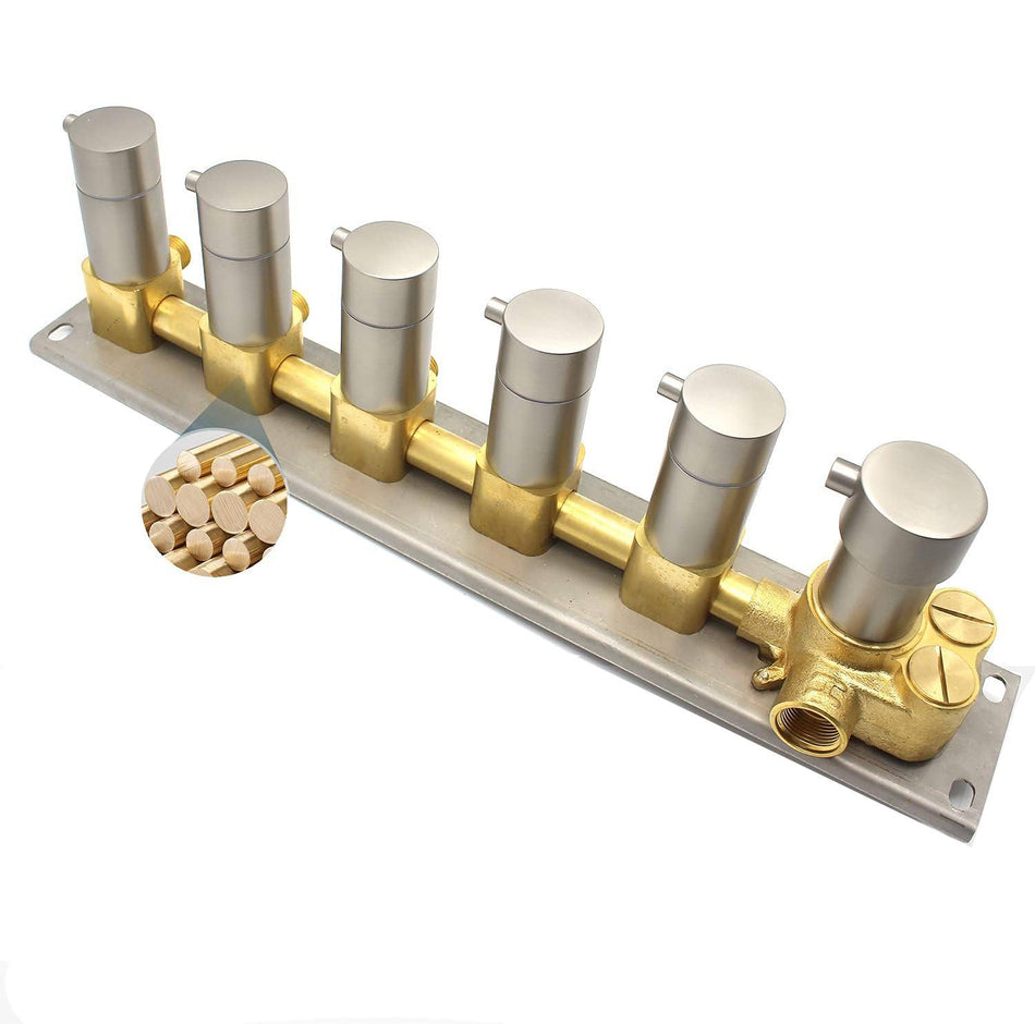 5 way thermostatic  rough in valve with trim