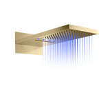 22-Inch Wall Mount Shower Heads: Choose from Chrome, Brushed Gold, Polished Gold, Brushed Nickel, or Matte Black or Oil Rubber Bronze Finishes, and Opt for LED or Non-LED Lighting