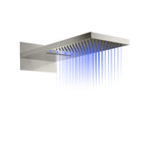 22-Inch Wall Mount Shower Heads: Choose from Chrome, Brushed Gold, Polished Gold, Brushed Nickel, or Matte Black or Oil Rubber Bronze Finishes, and Opt for LED or Non-LED Lighting