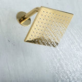The durable brass and stainless steel regular shower head 6 inch high water pressure 9 inch wall mount arm and flange
