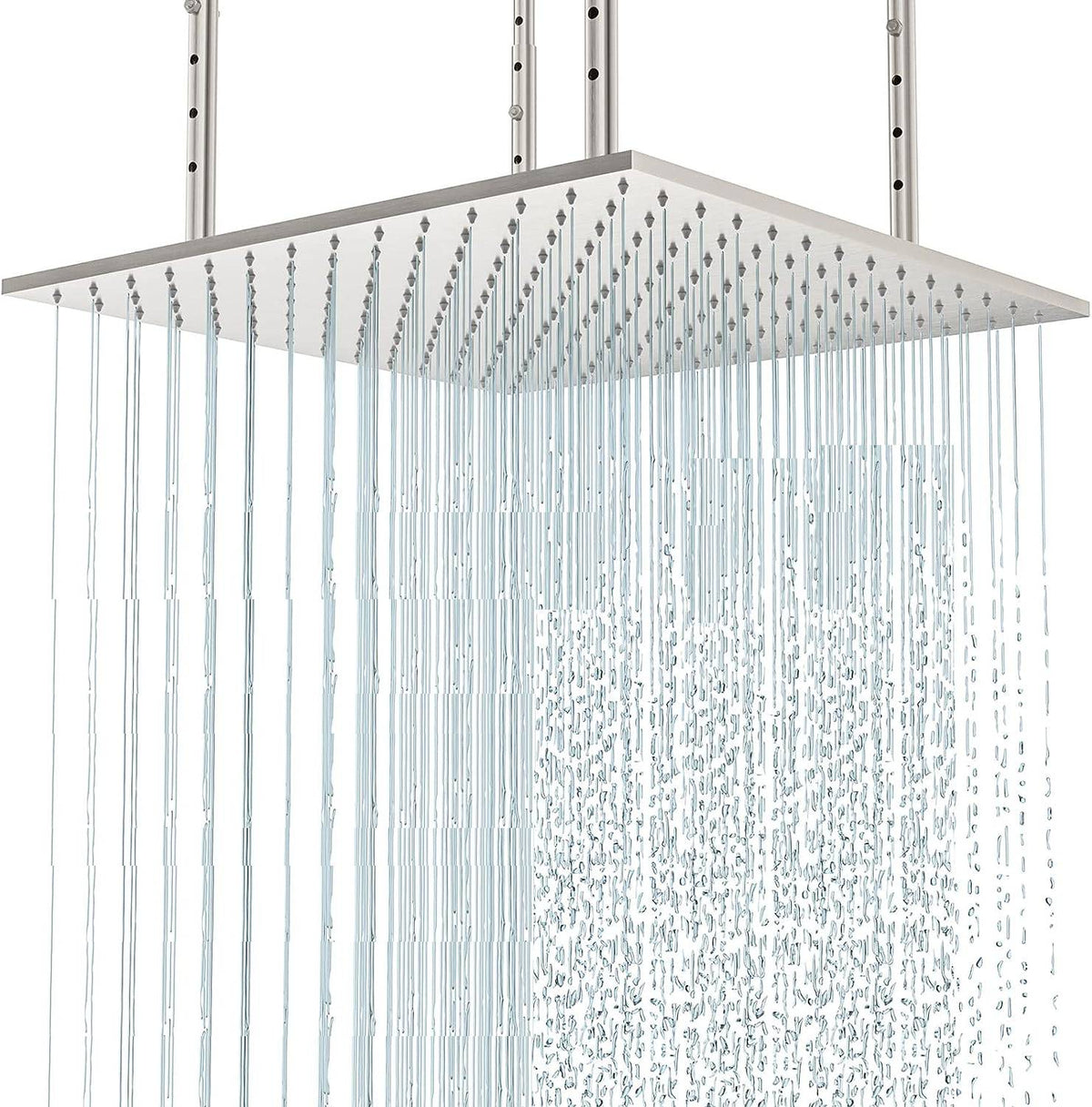 20-Inch Brushed Nickel Rainfall Shower Head: Choose Between Non-LED or LED, Enjoy Ceiling-Mounted - wonderland shower inc