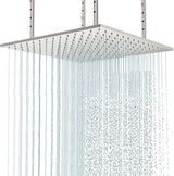 20-Inch Brushed Nickel Rainfall Shower Head: Choose Between Non-LED or LED, Enjoy Ceiling-Mounted - wonderland shower inc