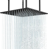 Matte Black 20-Inch or 24-Inch LED or Non-LED Ceiling Mounted Rain Shower Head - wonderland shower inc