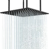 Matte Black 20-Inch or 24-Inch LED or Non-LED Ceiling Mounted Rain Shower Head - wonderland shower inc