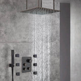 LED Oil Rubbed Bronze 20" Ceiling-Mounted 3-Way Thermostatic Shower Faucet