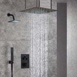 20-Inch Oil Rubbed Bronze Ceiling-Mounted Rainfall Shower Faucet with 3-Way Thermostat - Includes 6'' Regular Head and Handle Wand