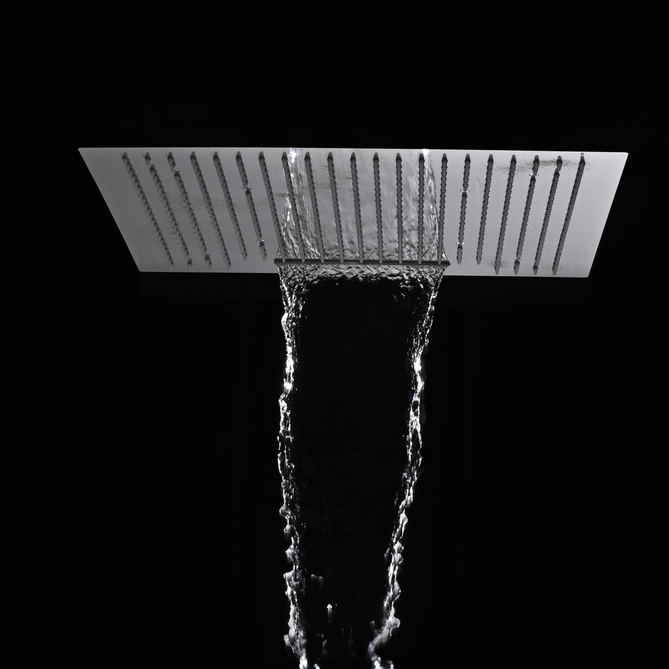 24 inch flush mount rainfall waterfall two function shower head