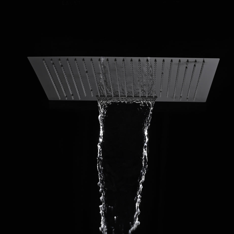 24 inch flush mount rainfall waterfall two function shower head