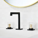 Crystal handle 3-hole deck-mount sink faucet, include a pop-up drain with overflow