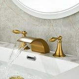 Oil Rubbed Bronze or Brushed Gold or Matte Black Waterfall Bathroom Sink Faucet with Pop-Up Drain