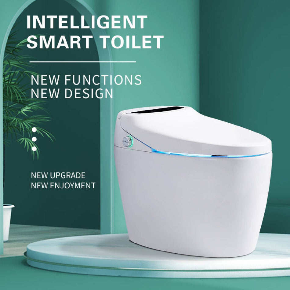 Experience Luxury and Convenience with our Smart Toilet Bidet Elongated Seat - Unlimited Warm Water, Wand Cleaning, Remote Control, and Night Ligh