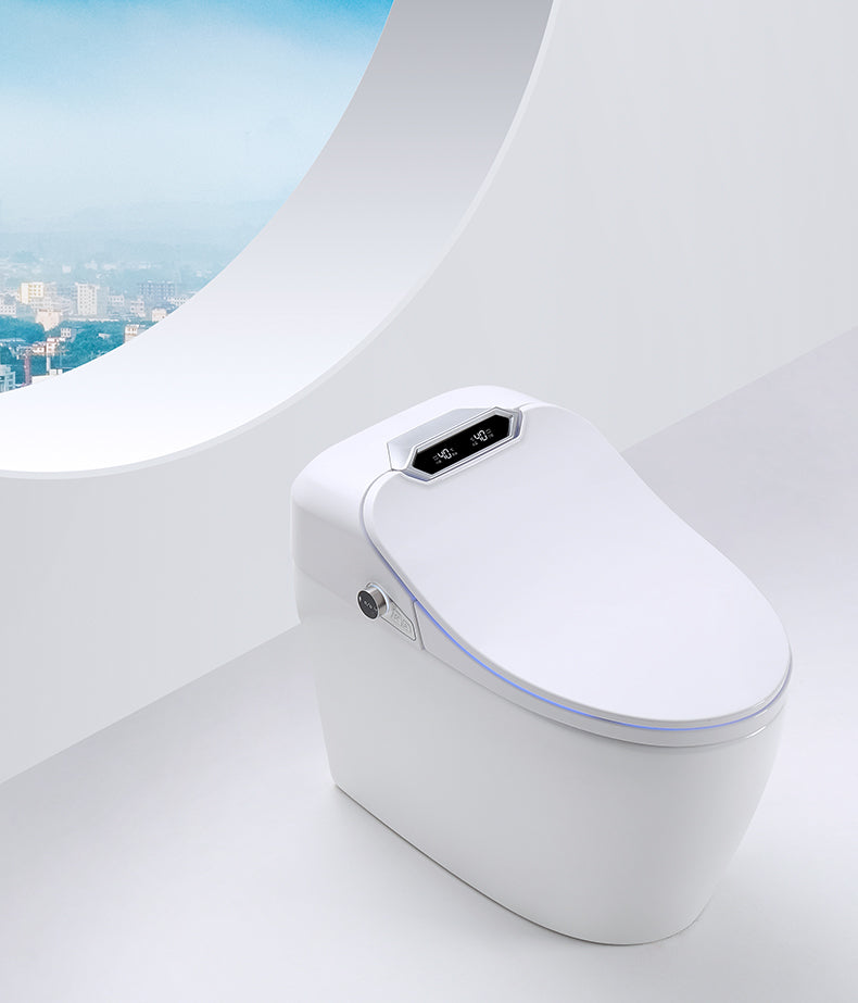 Experience Luxury and Convenience with our Smart Toilet Bidet Elongated Seat - Unlimited Warm Water, Wand Cleaning, Remote Control, and Night Light