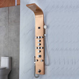 Brushed Gold or Rose Gold LED Rain & Waterfall 59'' Massage Tower - Simultaneous and Independent Functionality