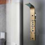 Brushed Gold or Rose Gold LED Rain & Waterfall 59'' Massage Tower - Simultaneous and Independent Functionality