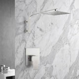 12 Inch Rain head big arc wall Mount Brushed Nickel Shower System two way or single way Rough-in Valve Body with trim