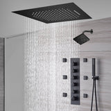20-Inch or 24-Inch  Flush  Mount Rainfall Waterfall Shower System: Complete with 5-Way Thermostatic Valve and 6 Body Jets and Regular Head