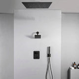 20 inch  flush mount Matte Black or Brushed Nickel 3 way thermostatic shower faucet with high pressure 6 '' head  and handle sprayer