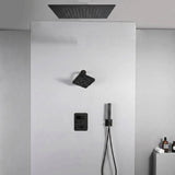 20 inch  flush mount Matte Black or Brushed Nickel 3 way thermostatic shower faucet with high pressure 6 '' head  and handle sprayer
