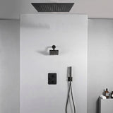 20 inch  flush mount Matte Black or Brushed Nickel 3 way thermostatic shower faucet with high pressure 6 '' head  and handle sprayer