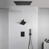 20 inch  flush mount Matte Black or Brushed Nickel 3 way thermostatic shower faucet with high pressure 6 '' head  and handle sprayer