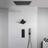 20 inch  flush mount Matte Black or Brushed Nickel 3 way thermostatic shower faucet with high pressure 6 '' head  and handle sprayer