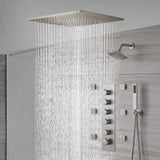 20-Inch  Ceiling Mount Rainfall Waterfall Shower System: Complete with 5-Way Thermostatic Valve and 6 Body Jets and Regular Head