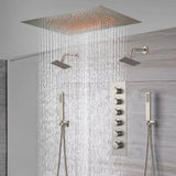 20-Inch Flush Mount Rainfall Shower System: Complete with 5-Way Thermostatic Valve  and Dual Regular Heads