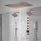 20-Inch Flush Mount Rainfall Shower System: Complete with 5-Way Thermostatic Valve  and Dual Regular Heads