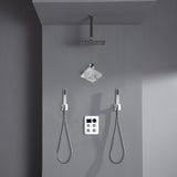 12" or 16" Ceiling Mount Rain Head with 4-Way Thermostatic Faucet and Dual Regular Heads