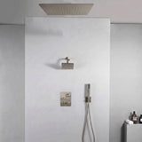 20 inch  flush mount Matte Black or Brushed Nickel 3 way thermostatic shower faucet with high pressure 6 '' head  and handle sprayer