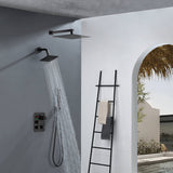 6" Regular Shower Head with Wall Mount Rainfall Shower Head - 3-Way Digital Thermostatic System