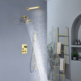 12" or "16" Rainfall Head 3-Way Thermostatic Shower Faucet with Regular Head