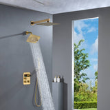 6" Regular Shower Head with Wall Mount Rainfall Shower Head - 3-Way Digital Thermostatic System